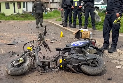 motocicleta con explosivos en Pasto