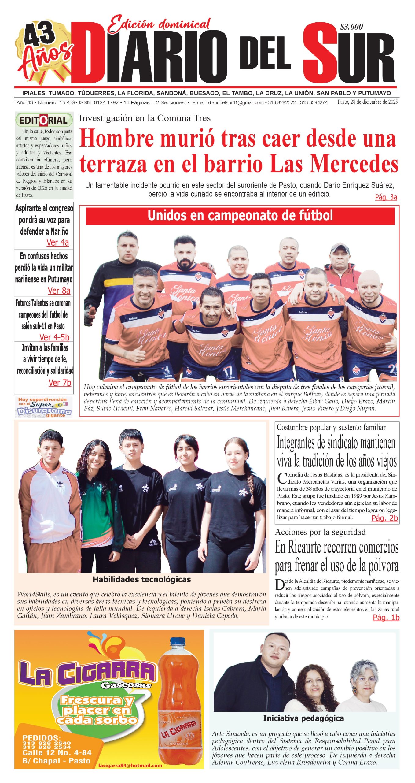 Portada 28 de diciembre de 2025