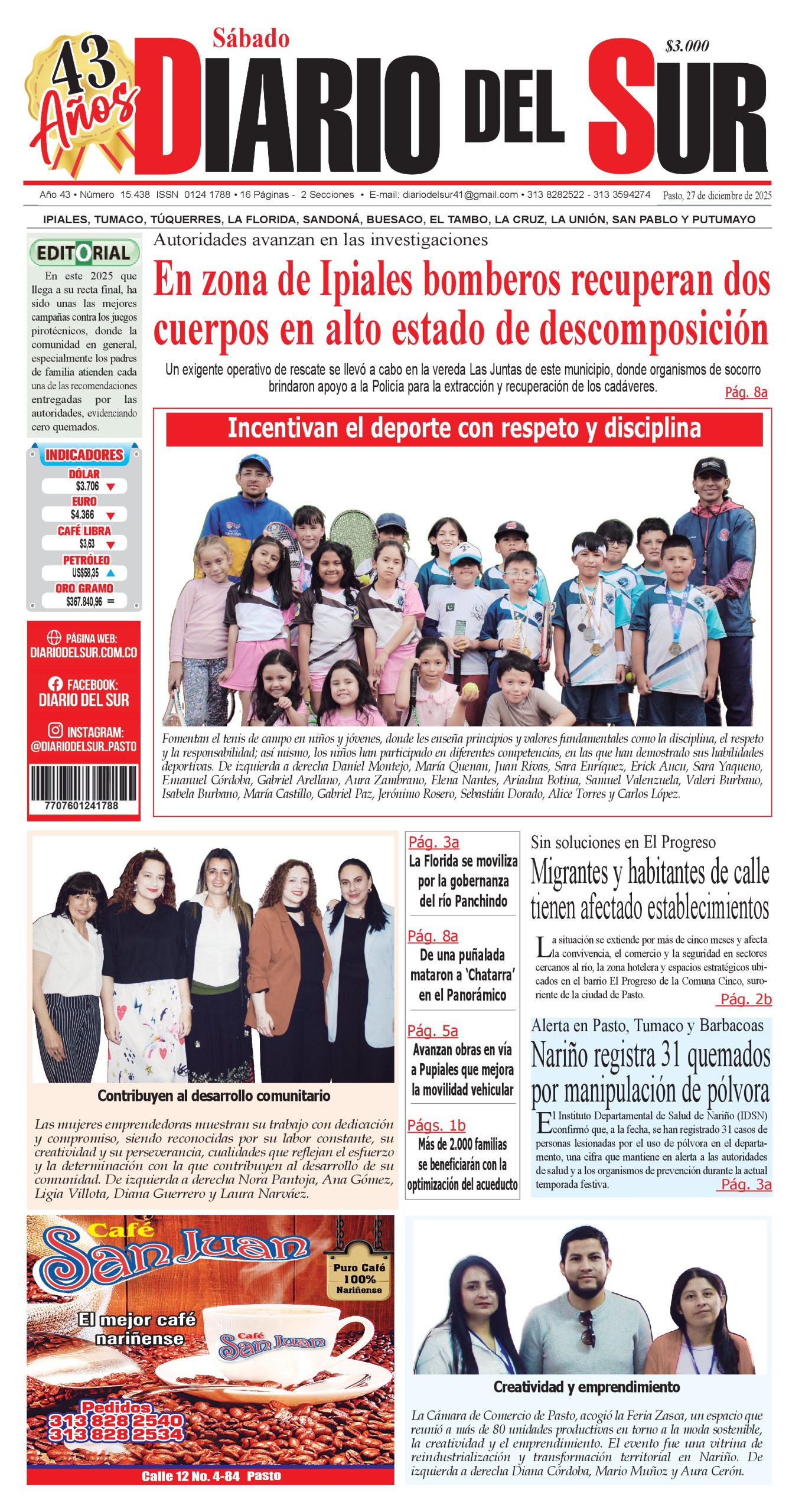 Portada 27 de diciembre de 2025