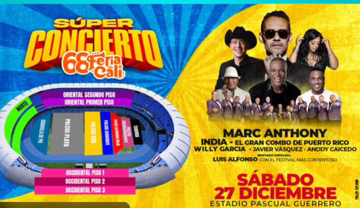 Cali vibra con el Superconcierto de la Feria 2025: Marc Anthony, Víctor Manuelle y El Gran Combo encenderán el Pascual Guerrero