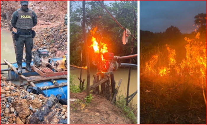 Ejército- Policía- minería Ilegal- Clan del Golfo- yacimiento- destrucción- 12Ene-