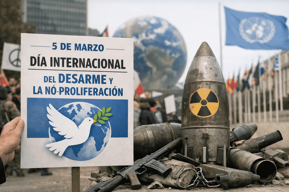 El 5 de marzo invita al mundo a reflexionar sobre la importancia del desarme para garantizar la paz global.