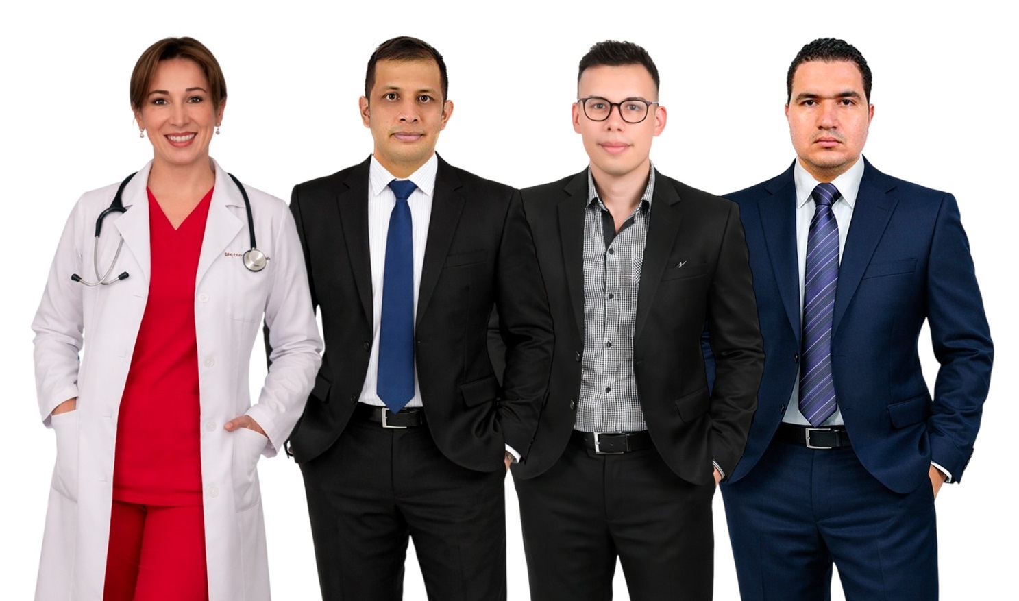 En la imagen aparecen, de izquierda a derecha, la Dra. Yalila Ordóñez, el Dr. José Risueño Blanco, el Dr. Nicolás Triana y el Dr. Andrés Suárez, quienes participaron en los espacios de articulación institucional coordinados por el Instituto Departamental de Salud de Nariño.