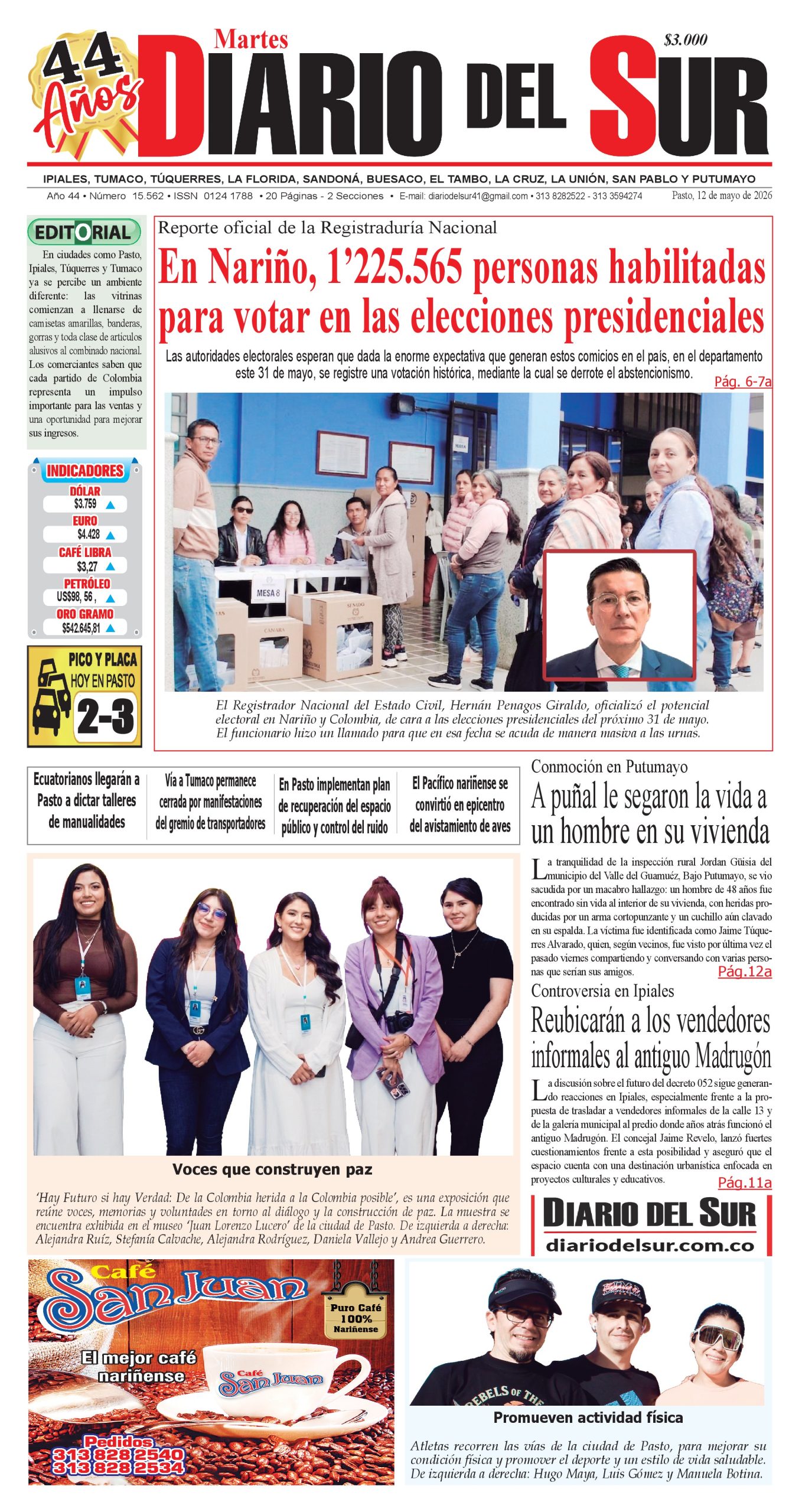 Portada del 12 de mayo  de 2026