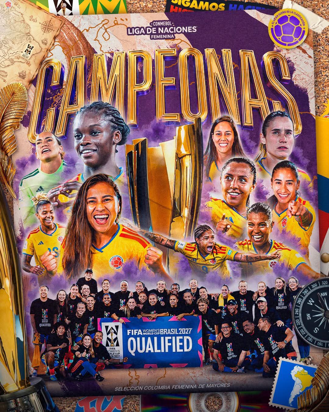 • Las ‘cafeteras’ derrotaron 4-3 a Paraguay en Asunción y se consagraron campeonas de la primera edición de la CONMEBOL Liga de Naciones Femenina.