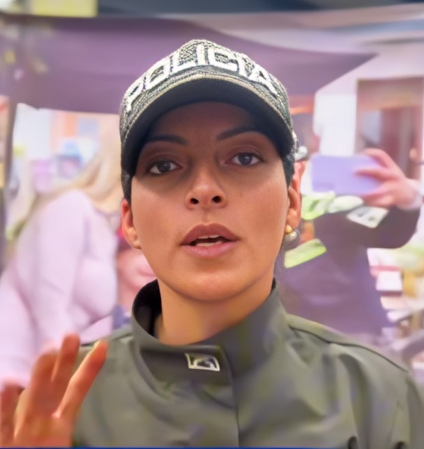 Tatiana Amaya, uniformada.