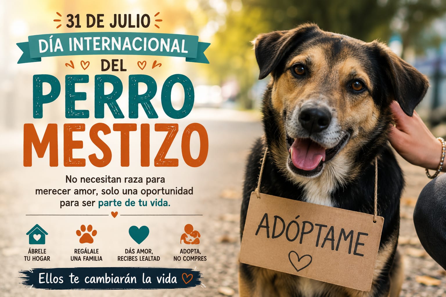 Un perro mestizo no necesita un pedigrà para demostrar que el amor mÔs puro siempre encuentra el camino hacia un hogar.