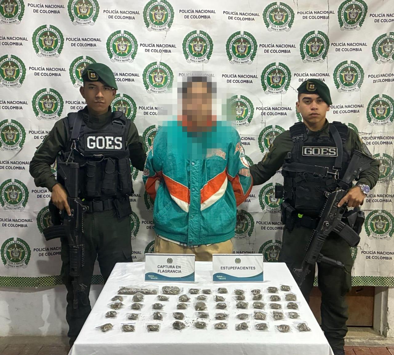 Captura por tráfico de estupefacientes y aprehensión por orden judicial