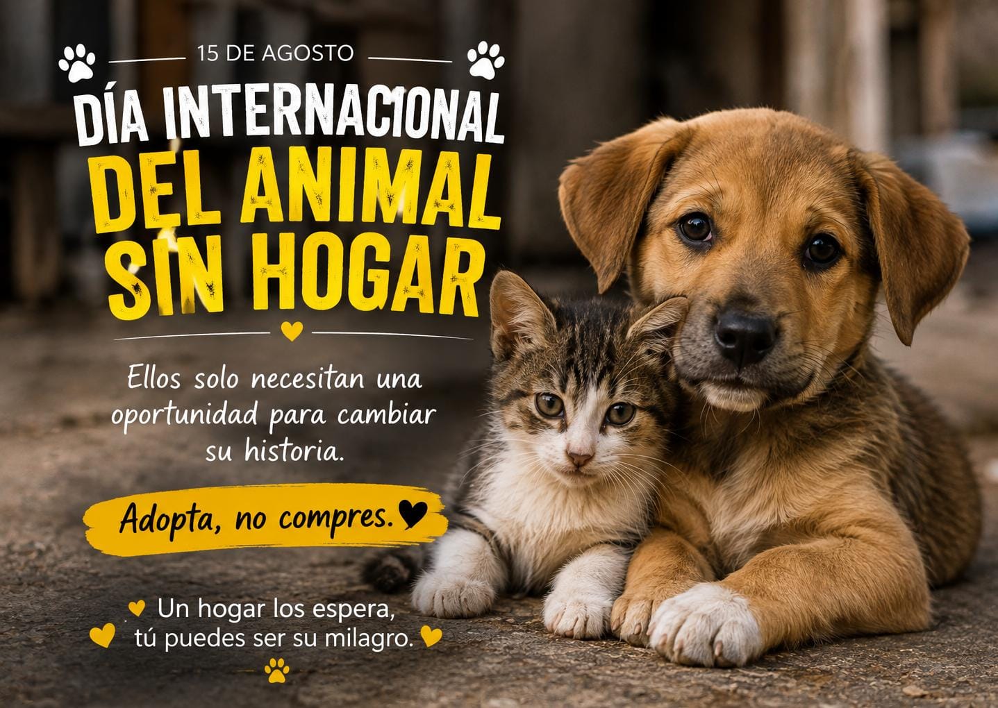 Adoptar es brindar una segunda oportunidad a un animal que merece amor, cuidado y un hogar seguro.