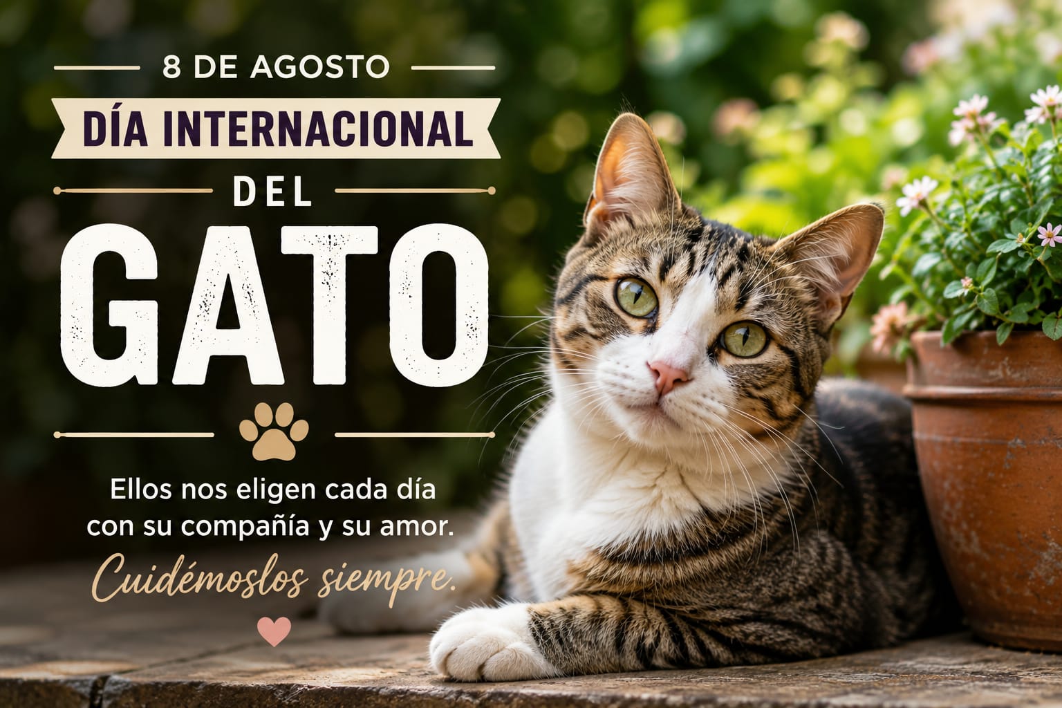 Celebrar a los gatos también significa asumir el compromiso de brindarles cuidado, protección y una vida digna.