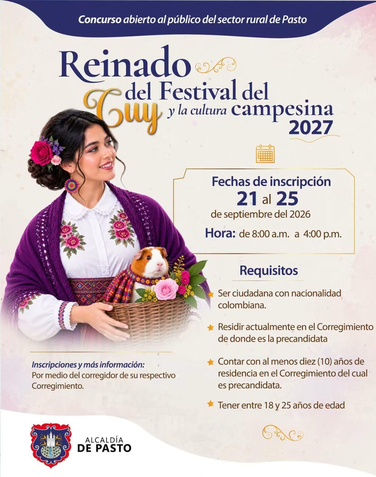 Jovenes campesinas de Pasto podran participar en el Reinado del Festival del Cuy